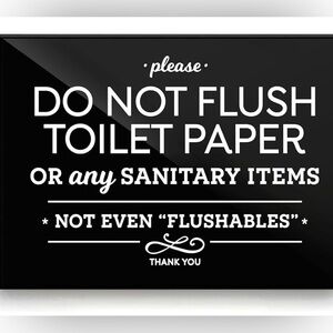 Black and White Bathroom Sign/ home or business use.